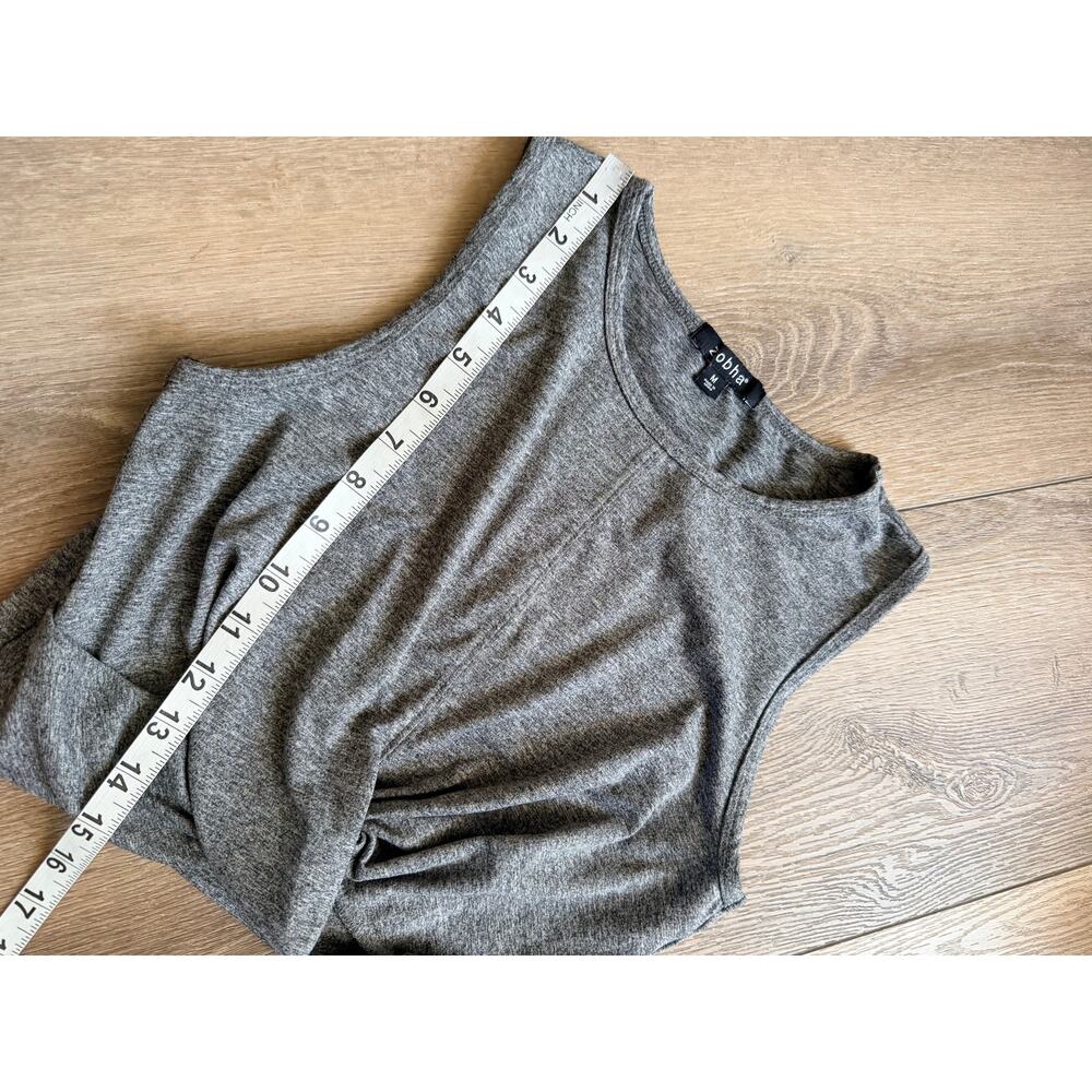 Zobha Aura Twist Active Crop Tank Top for Yoga & Gym, Size M Gray - Picture 5 of 5